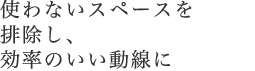 使わないスペースを排除し、効率のいい動線に